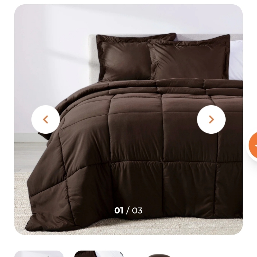 🆕 NEW PeachSkinSheets Oversized King/Cal King Comforter – Chocolate 🤎